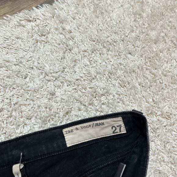 Rag & Bone 27 Vintage-Inspired Rosebowl Black Acid Wash Legging Skinny Jeans - Picture 7 of 10